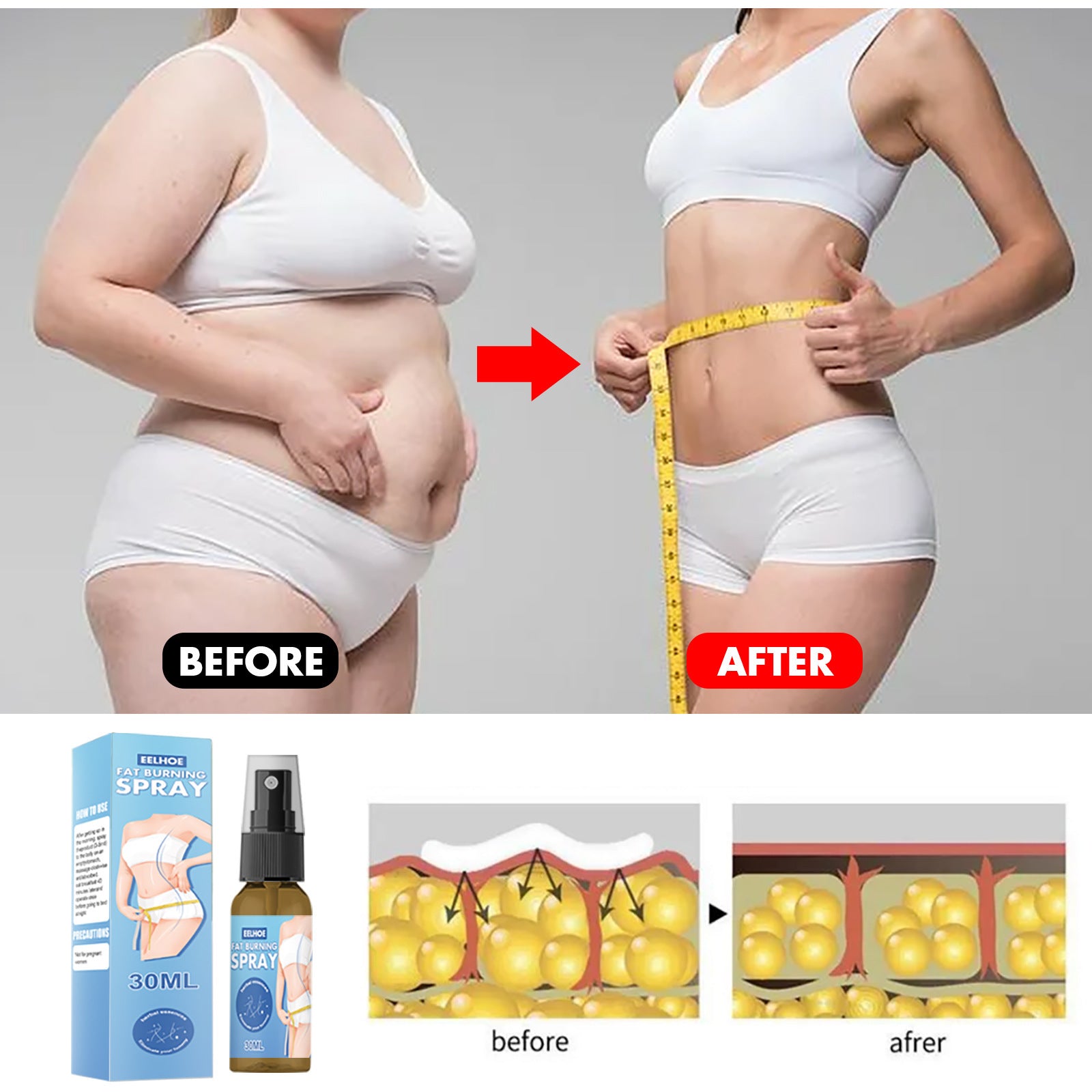 Full Body Qu Fat Slimming Body Shaping Spray Full Body Qu Fat Slimming Body Shaping Spray